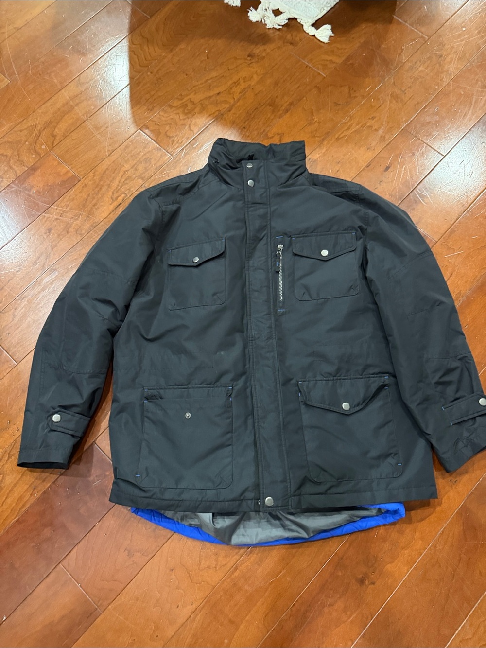 London Fog Black Ski & Snowboard Jacket with Blue Lining